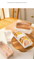 Boîte de pique-nique jetable couvercle transparent emballage en papier Kraft pour gâteau Sandwich Dessert pain à emporter pour la livraison de stockage des aliments