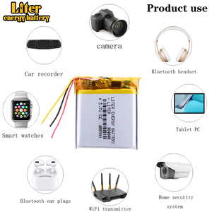 แบตเตอรี่ลิเธียมโพลิเมอร์ลิเธียม Li-Po Li-ion 3.7V 304040 400mAh ชาร์จได้สำหรับ smartwatch <span class=keywords><strong>GPS</strong></span> PDA Notebook - Product Image 4