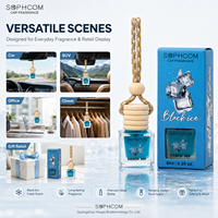 Diffuseur de parfum pour voiture suspendu, flacon en verre de 8 ml avec bouchon en bois, désodorisant pour voiture, diffuseur d'huiles essentielles pour l'intérieur de la voiture, rétroviseur