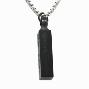 Yunnique Stainless Steel Sword Pendant Necklace Black and Gold Men's Fashion Jewelry 3.0x60cm Chain 233066 - Product Image 1