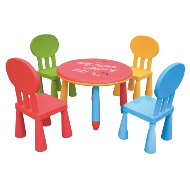 Регулируемый Детский сад обучающая Вечеринка Детские играющие пластиковые круглые столы Набор стульев для школьного обучения мебель для детского сада