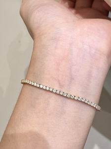 Bracelet en or 18 carats avec diamants de laboratoire de luxe Xinfly, bracelet tennis élégant, vente en gros de bijoux haut de gamme, bracelet cadeau, fabricant direct - Product Image 3