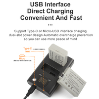 Adaptateur d'affichage LCD compact OEM/RingTeam LP-E5 LPE5 avec micro USB-C pour chargeur double de batterie d'appareil photo Canon 450D 500D 1000D