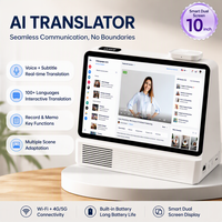 Traducteur intelligent à écran double traduction IA IPS Full HD de 10,1 pouces, appareil de traduction vocale Android de bureau, 100+ langues, hôtel