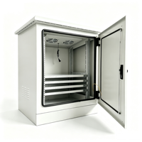 Armoire réseau extérieure sur pied 6U-18U 600 mm à dessus plat soudé, étanche IP55, rack de serveur en acier standard 19 pouces en stock