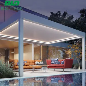 DIY Popular Rainproof Aluminum Sun Shading Louvers Pergola Roof For Deck