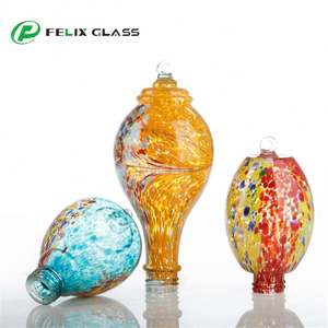 Abat-jour cylindrique en verre artisanal, écologique et durable, de couleur florale, style industriel moderne, vente directe usine pour suspension intérieure - Product Image 2