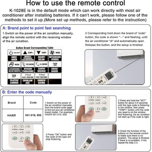 Tất cả trong một K-1028E phổ A/C điều hòa không khí điều khiển từ xa 1000 trong 1 điều khiển sử dụng cho thương hiệu điều hòa không khí - Product Image 5