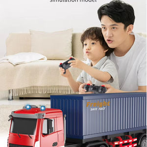 شاحنة حاويات بتحكم عن بعد 6 قنوات عربة نقل سيارة بجهاز تحكم عن بعد مع أضواء صوتية للأطفال هدية - Product Image 3