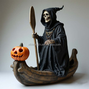Nuevas Estatuas Realistas de Halloween de Esqueletos <span class=keywords><strong>Fantasma</strong></span> en <span class=keywords><strong>Barco</strong></span> de Calabaza, Decoraciones de Resina Creativas, Artesanías de Resina Personalizadas al por Mayor - Product Image 3