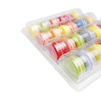 Offre Spéciale transparent PET en plastique blister à clapet emballage Macaron conteneur boîte pour 24 macarons emballage
