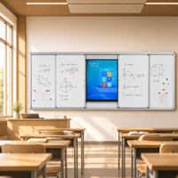 Système de tableau blanc coulissant horizontal mural magnétique effaçable à sec pour l'école, la salle de classe et l'éducation