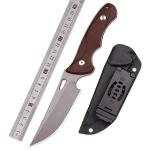 Dao Săn Tay Cầm Micarta Mới 2023 Dao Cố Định Phòng Thủ Sinh Tồn Cắm Trại Ngoài Trời D2 Thiết Bị Săn Bắn Với Dao Cào