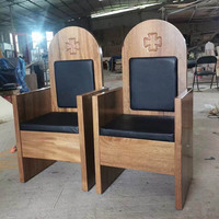 Chaises de pasteur en bois avec siège en cuir, mobilier d'église pour théâtre, chapelle, salles de culte chrétien