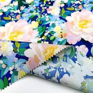 Nouveauté <span class=keywords><strong>Tissu</strong></span> en popeline de coton biologique multi-couleurs à imprimé floral grand format pour filles et enfants, pour robes et costumes - Product Image 4