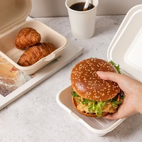 Vente directe d'usine, bols et assiettes en papier carrés écologiques et biodégradables pour un usage domestique, dîner, burger, emballage à emporter