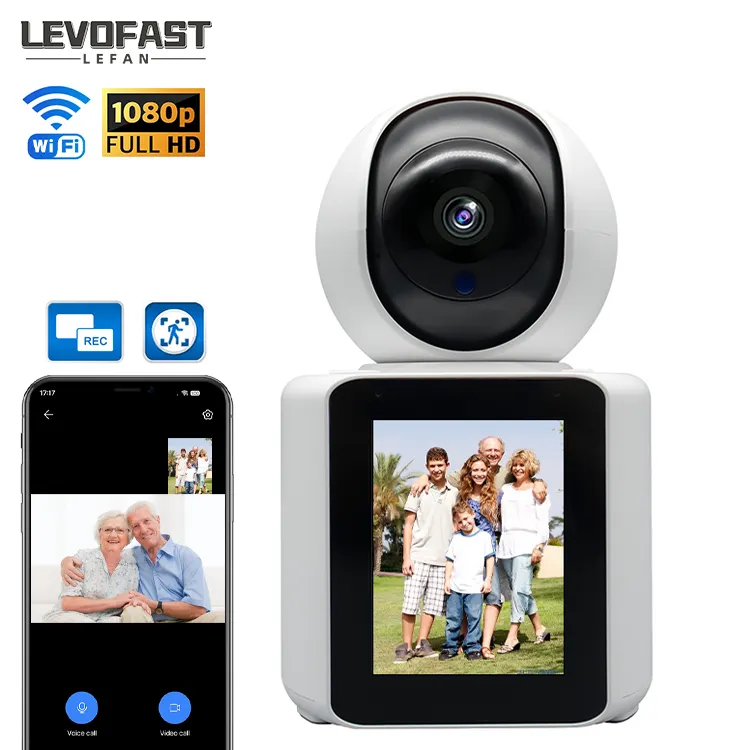 LEVOFAST Video Calling Camera Human Motion Tracking Monitor Wireless Home Camera with 2.8inch Screen