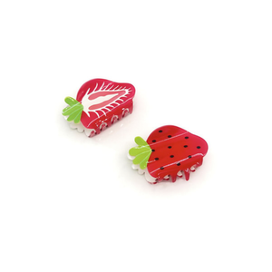 KVE Fermaglio per capelli a forma di fragola da 5,5 cm, grazioso design a forma di frutta per donne e ragazze - Product Image 2