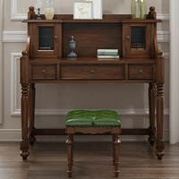Ensemble de coiffeuse rétro Felicity avec miroir et tabouret, brun