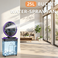 18-Zoll-Solarventilator mit Solarpanel, wiederaufladbarer Nebelventilator mit LED-Licht, Sprühventilator für den Außenbereich und Haushalt