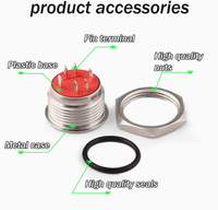 Interrupteur à bouton-poussoir LED momentané HBAN IP67 en métal SPDT 22mm étanche avec anneau lumineux à micro-course pour applications industrielles