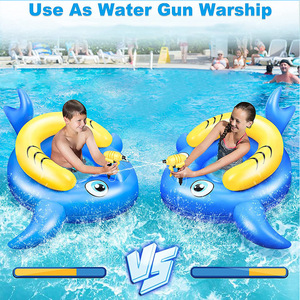 Inflatable Shark Swimming Ring With Water Spray For Kids Summer Pool Play - Product Image 3