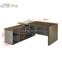 Manager Commercial Ensemble de meubles de bureau en L Peinture MDF CEO Table avec armoire et chaise pour usage domestique Certifié CE