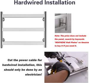 <span class=keywords><strong>Sèche</strong></span>-<span class=keywords><strong>serviettes</strong></span> chauffant à 3 barres, <span class=keywords><strong>sèche</strong></span>-<span class=keywords><strong>serviettes</strong></span> mural à brancher, chauffe-<span class=keywords><strong>serviettes</strong></span> <span class=keywords><strong>électrique</strong></span> brossé, porte-<span class=keywords><strong>serviettes</strong></span> chauffant - Product Image 4