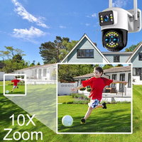 Cámara IP WiFi Yoosee 4K 8MP con Pantallas Dobles, Zoom 10X, Visión Nocturna en Color, Detección por IA, Audio Bidireccional, Cámara de Seguridad Inalámbrica