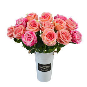 Rosas Artificiales Hechas a Mano al por Mayor, con Hojas de Terciopelo, Tacto Real, para Decoración de Mesa de Graduación, <span class=keywords><strong>Flores</strong></span> de una Sola Rama, Danqi DQ-623 - Product Image 1