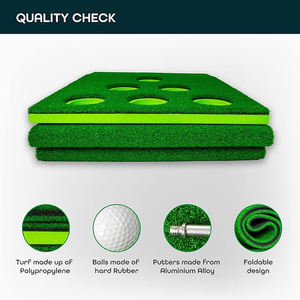 Ensemble de jeu de tapis de golf vert 12 trous avec couvertures entraîneur de jeu <span class=keywords><strong>court</strong></span> intérieur/extérieur pour les fêtes de bureau et les arrière-cours - Product Image 2