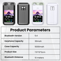 Écouteurs Bluetooth à écran tactile grand format, batterie externe 5000 mAh, casque Bluetooth 3 en 1, écouteurs de jeu sans fil stéréo HiFi