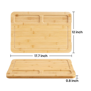 Tabla de cortar de bambú Four Directions de 18x12 pulgadas, bloque de corte antimicrobiano natural para uso en la cocina - Product Image 2