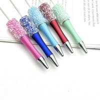 Nouveau stylo à billes AB Sugar Bead DIY, stylo à billes diamant haute transparence, couleur macaron fantaisie, stylo à billes mignon