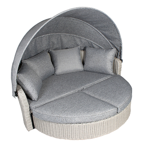 เตียงอาบแดดหวายหรูหราทันสมัย โครงอะลูมิเนียม พร้อมหลังคา สำหรับใช้พักผ่อนกลางแจ้งในสวน โรงแรม - Product Image 2