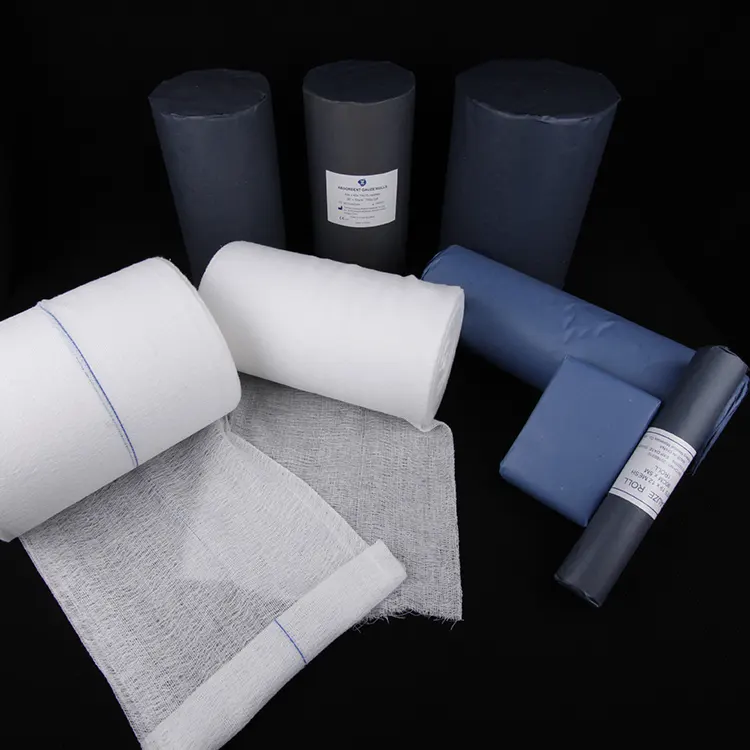 Medical 100% Cotton Sterile Gauze Roll Bleached Absorbent Gauze Big Roll Rolled Gauze