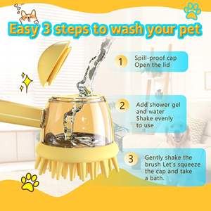Petop Factory Brosse pour animaux de compagnie tout-en-un pour poils doux, courts et longs, <span class=keywords><strong>anti</strong></span>-pellicules, démêlante et durable pour chiens et chats - Product Image 3