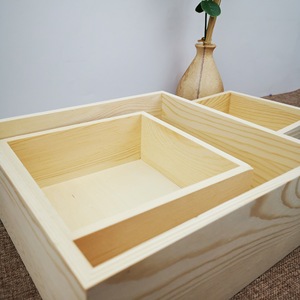 Caja de Almacenamiento de Madera Cuadrada, Material de Bambú, Grande, Mediana, Pequeña, Embalaje General, Color Natural, Logotipo Personalizable - Product Image 2