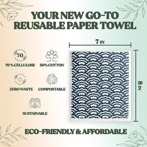 Paños de cocina suecos para cocina, toallas de papel reutilizables de acuarela, toallas de plato suecas lavables, paños de esponja, paños biodegradables - Product Image 4