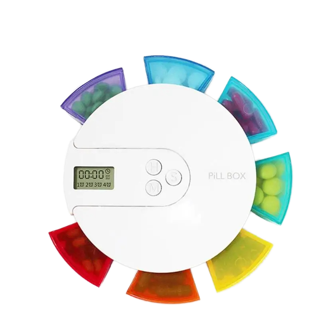 7-Day Digital Pill Case Timer Alarm Reminders Eco-Friendly Home Use Fashionable Electronic Medicine Dispenser Plastic Medication