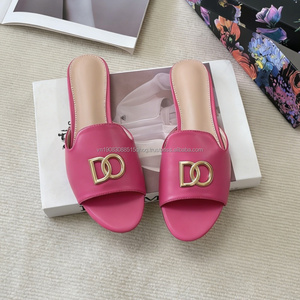 Ladies Shoes and Sandals Summer Luxury Designer Brand High Quality Original Colorful Leather <b>Slippers</b> Dc for Girls - Product Image 6