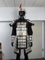 Ensemble d'armure lamellaire de soldat chinois antique, casque, costume de guerrier chinois traditionnel, armure complète pour homme, LARP, cosplay