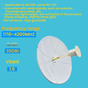 4G/5G 수직 셀룰러 부스터 신호 라우터 도너 통신을 위한 고이득 35dbi 안테나 1710-4200MHz 그리드 혼 포물선 - Product Image 3