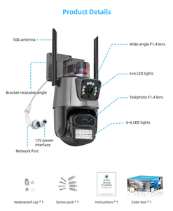 Cámara IP PTZ con Reflector de Doble Lente de 8MP, Wifi Inalámbrica, PTZ Impermeable, CCTV de Seguridad con Luz de Advertencia, Cámara de Seguridad Wifi 4K - Product Image 6