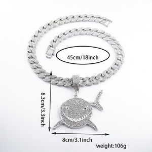 สร้อยคอผู้ชายสไตล์ฮิปฮอปประดับพลอยเทียมขนาดใหญ่ไม่ซีด - Product Image 2