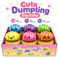 Nouveauté Cadeau : Jouet Squishy Réaliste en Forme de Bao Bun, Jouet Anti-Stress en PU à Rebond Lent, Six Couleurs avec Boîte de Présentation
