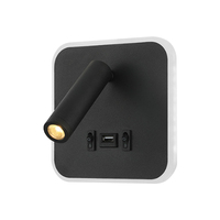 Lampe de lecture LED minimaliste nordique, rechargeable par USB, applique murale à bras articulé réglable avec interrupteur marche/arrêt pour utilisation au chevet d'hôtel