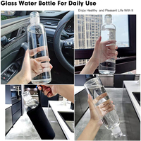 Amazons-bouteilles de jus borosilicaté réutilisables et étanches, bouteille d'eau en verre avec Time Maker, 500ML/700ML, offre spéciale