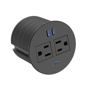 <span class=keywords><strong>Prise</strong></span> de <span class=keywords><strong>bureau</strong></span> encastrée ronde 125V avec NFC, 2 prises CA et 1 port <span class=keywords><strong>USB</strong></span>-<span class=keywords><strong>C</strong></span> PD18W, technologie NFC intégrée - Product Image 2