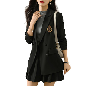 Women's Double-breasted Blazer Full Sleeve Worsted Slim Fit Commuting Work Style - Product Image 5
